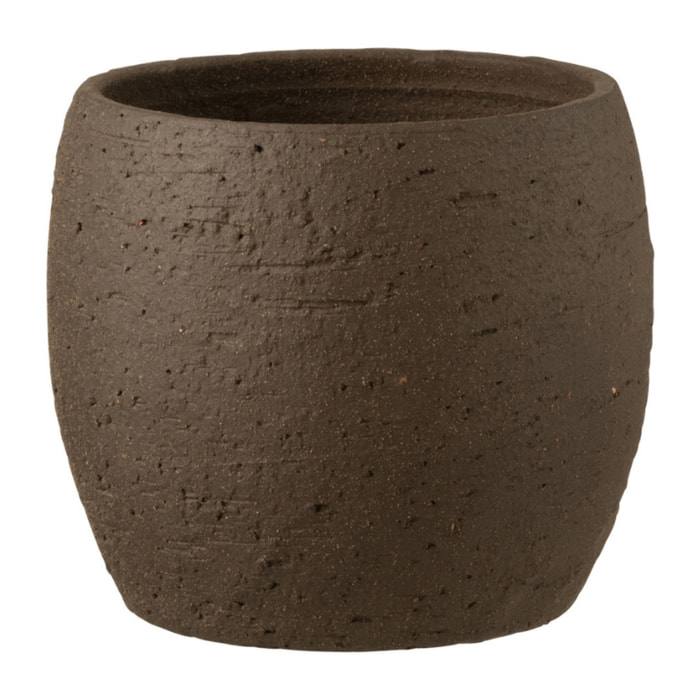J-Line cache-pot Enya - céramique - marron - medium - Ø 24 cm