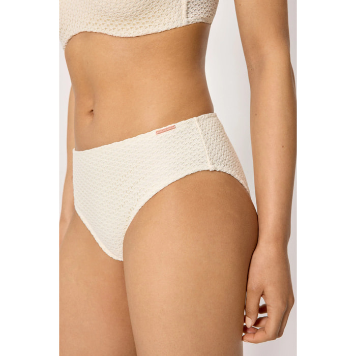 Slip bikini midi modellante Beige