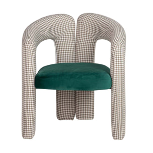 Silla Velvet Verde Beige Nova 66x61x76 Cm