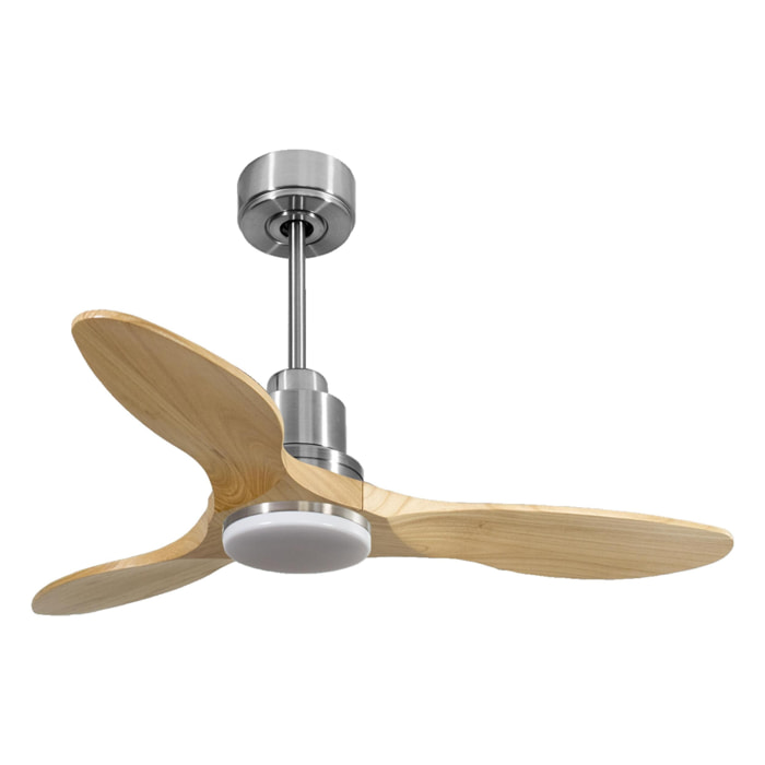 Ventilateur de plafond Réversible  Thermostat Dimmable Wifi Moteur à courant continu Toits en pente Télécommande Lumière à trois tons Hypersilence Mémoire
