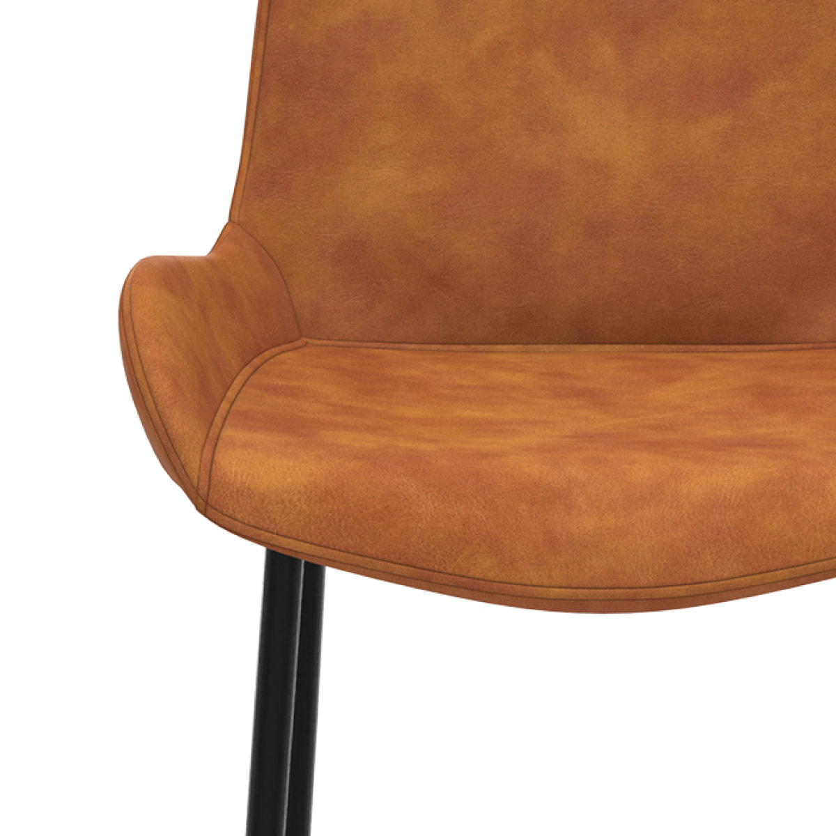 Lot de 2 chaises pour îlot central 65 cm en cuir synthétique camel - Pirata