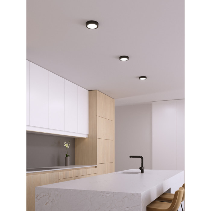 Forlight Downlight LED Superficie Redonda 170mm Negro - Iluminación Eficiente y Moderna para Hogar - Aluminio y Poliestireno Duradero - Diseño Elegante y Funcional