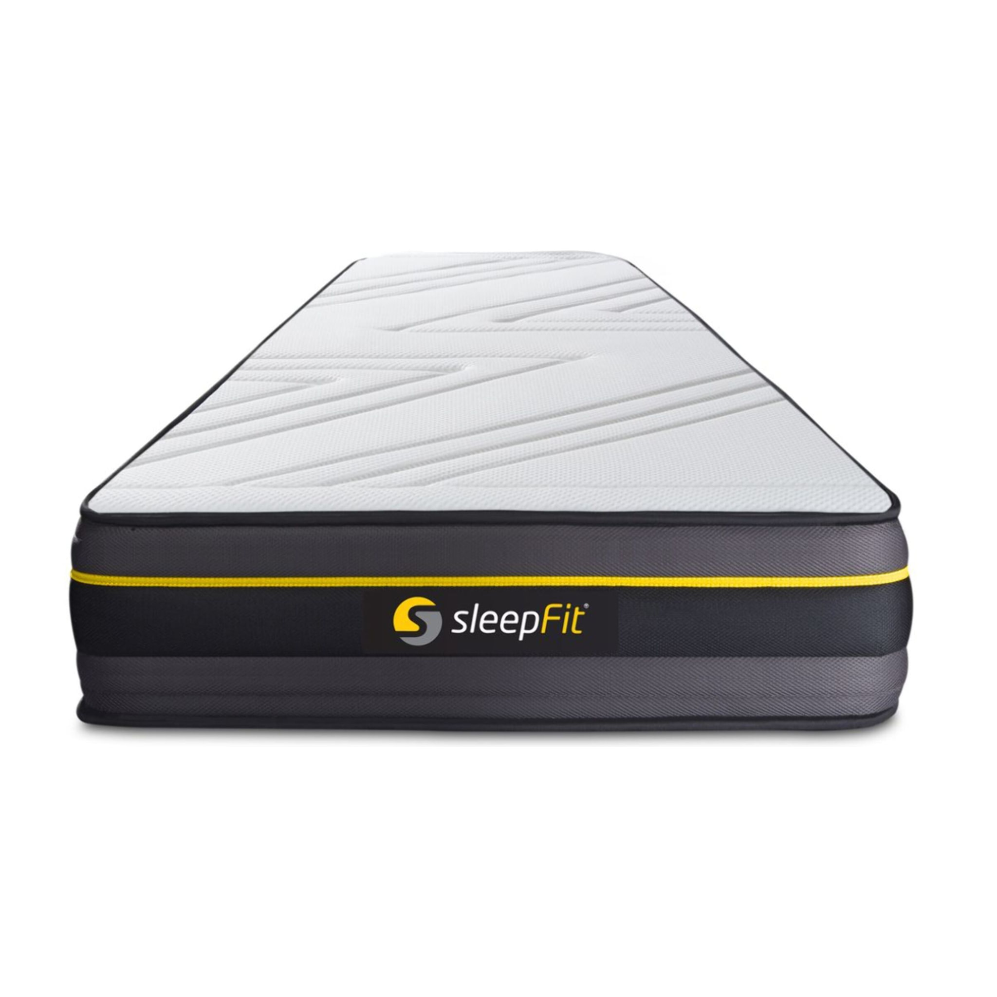 Ensemble Matelas Sommier 90x190 cm - Sommier Blanc (déjà monté) - Active