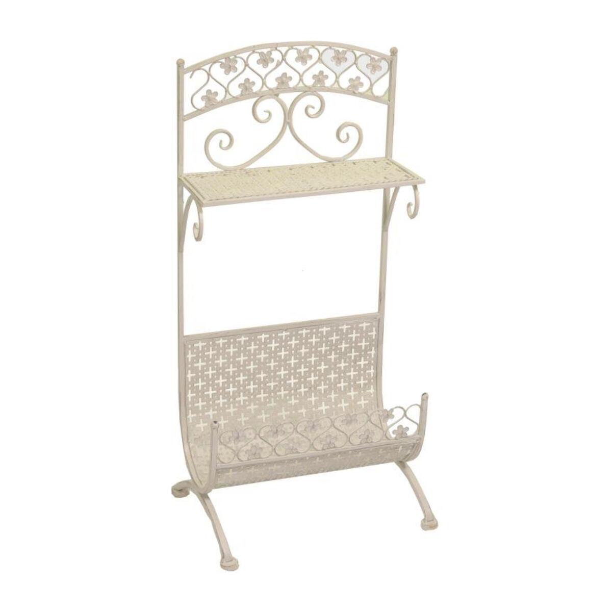 Portariviste in metallo Letizia bianco cm31x42h85