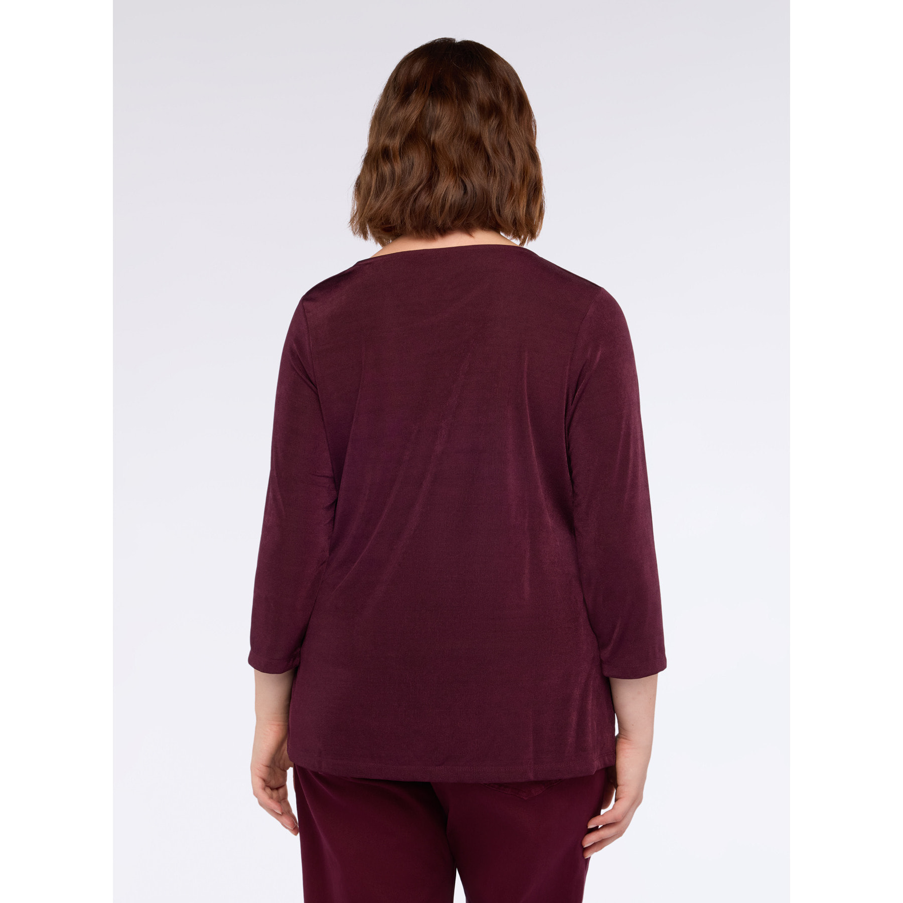 Fiorella Rubino - Camiseta con escote asimétrico - Burgundy