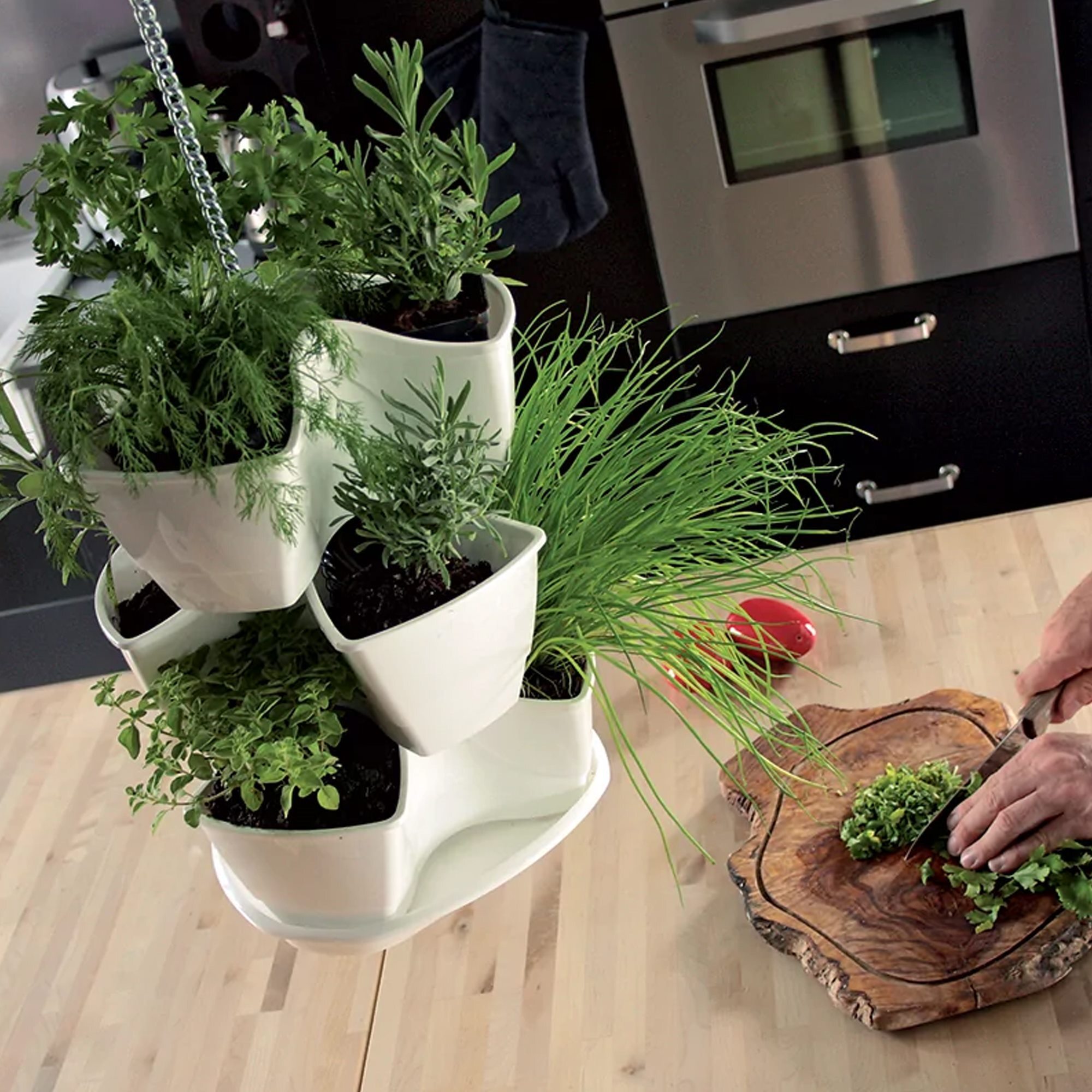 Jardín vertical colgante coubi herbal 9l., dimensiones (mm) 295x295x880, color blanco