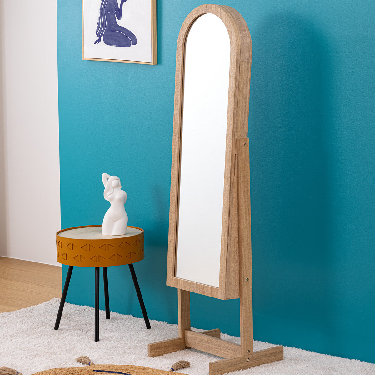 Armoire à bijoux sur pied H145cm bois