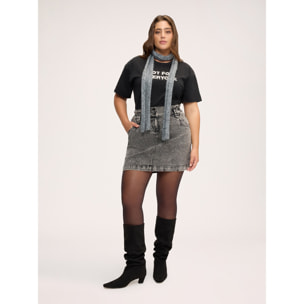 Fiorella Rubino - T-shirt oversize con scritta e applicazioni - Nero