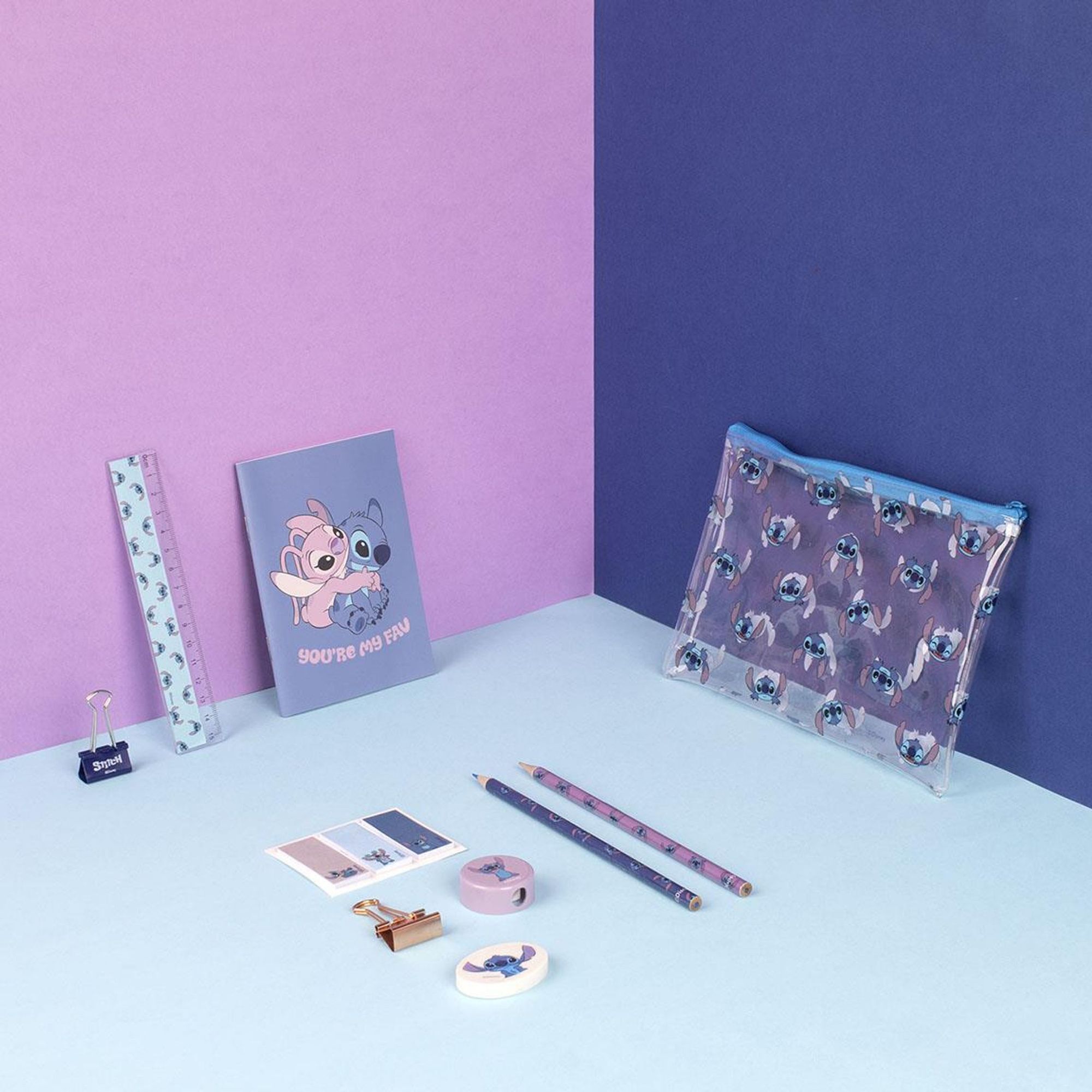 Set Papelería Escolar Stitch Blue