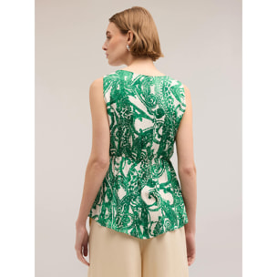 Motivi - Top de satén estampado paisley - Verde
