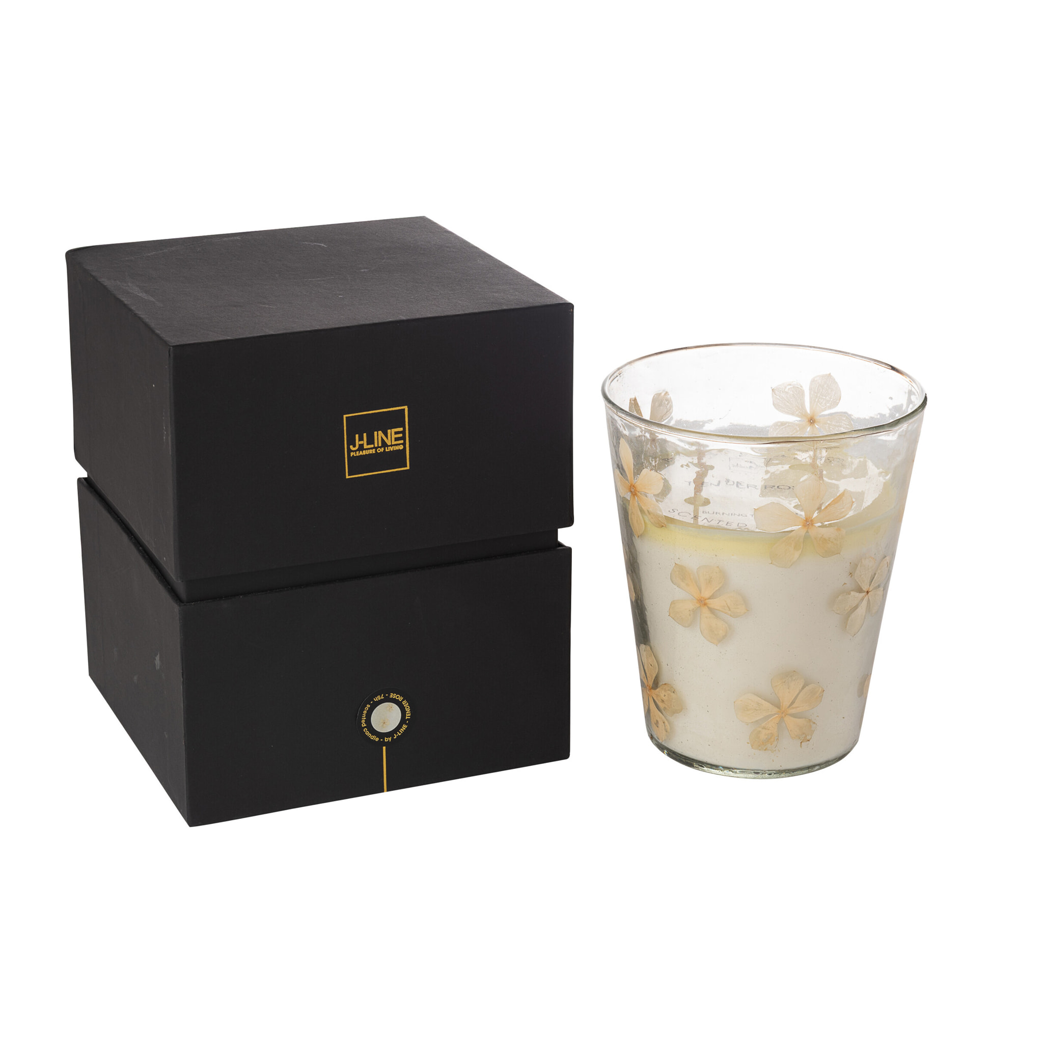 J-Line Bougie parfumée Fleurs – Tender Rose – verre – transparent – large – 75U