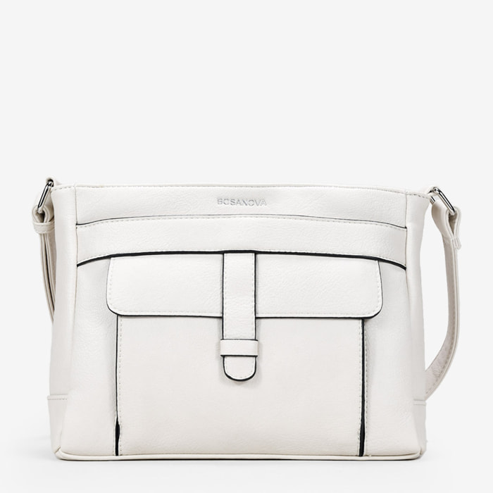 Bolso bandolera blanco con bolsillo