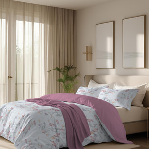 Parure copripiumino matrimoniale in raso stampato Ginko Colors