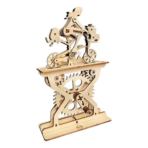 Maqueta de Madera 3D, con movimiento mecánico diseño de Amantes de la bicicleta - Chicas. 107 piezas.