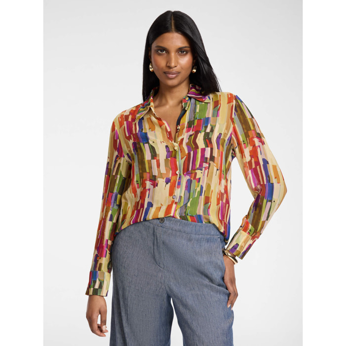 Elena Mirò - Camicia in viscosa stampata - Beige