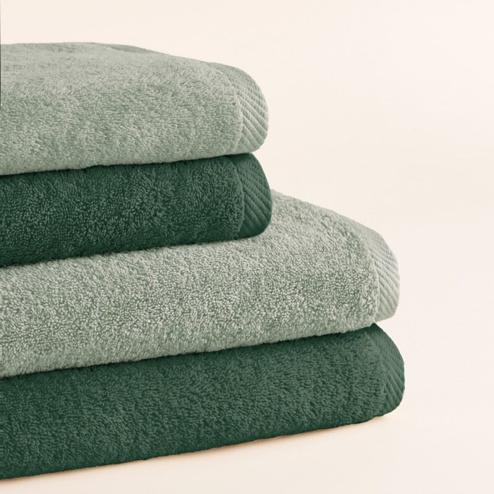 Set 2 toallas ducha + 2 toallas lavabo olive-esmeralda serenity