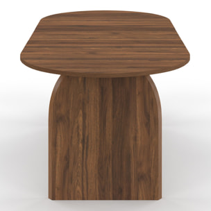 Table à manger extensible Japandi effet bois noyer 160-200cm