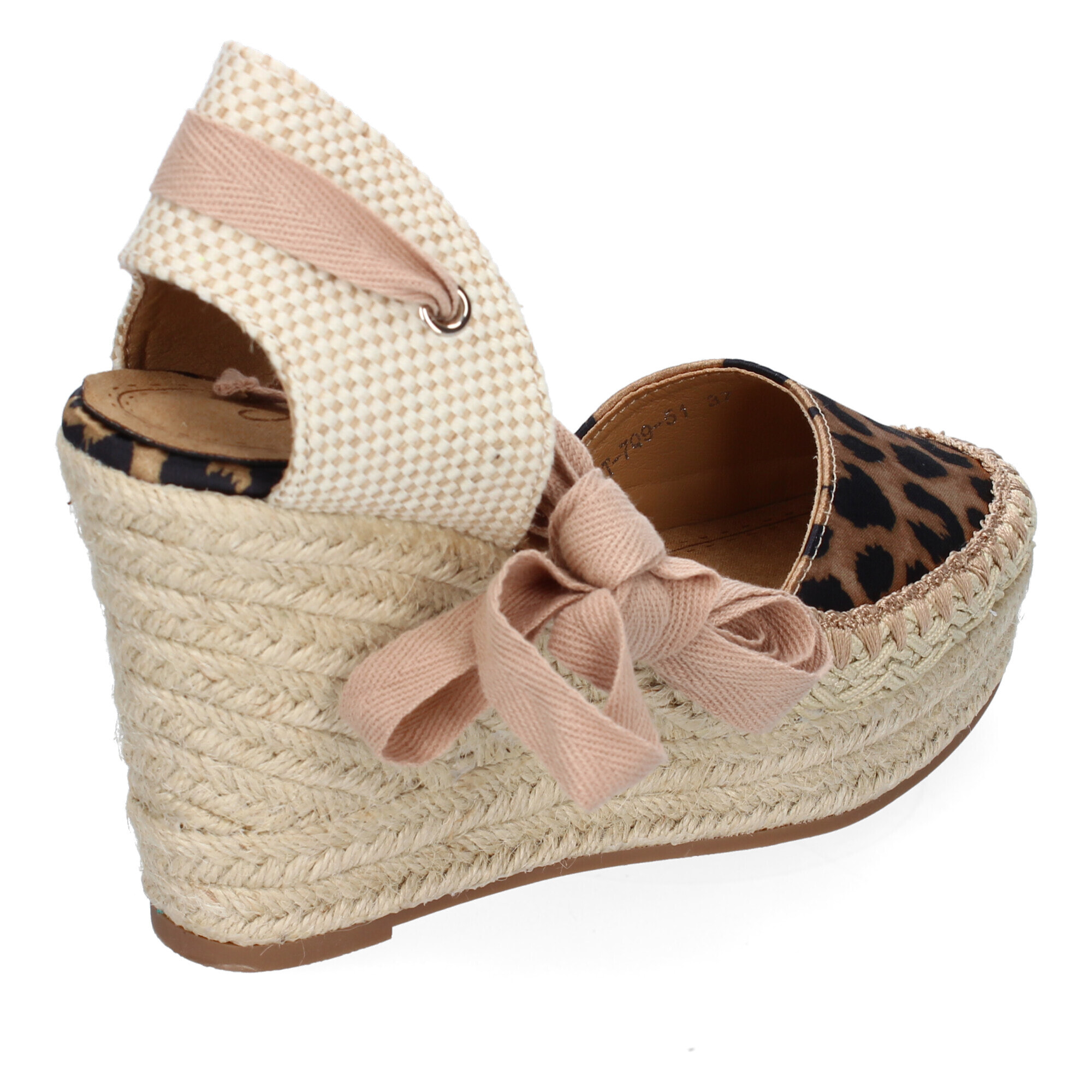 Sandalia de Mujer con Cuña de Yute, Comodas y Elegantes, Diseño Moderno con Cintas