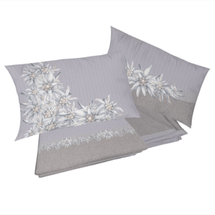 Completo letto stella alpina tortora 100% cotone