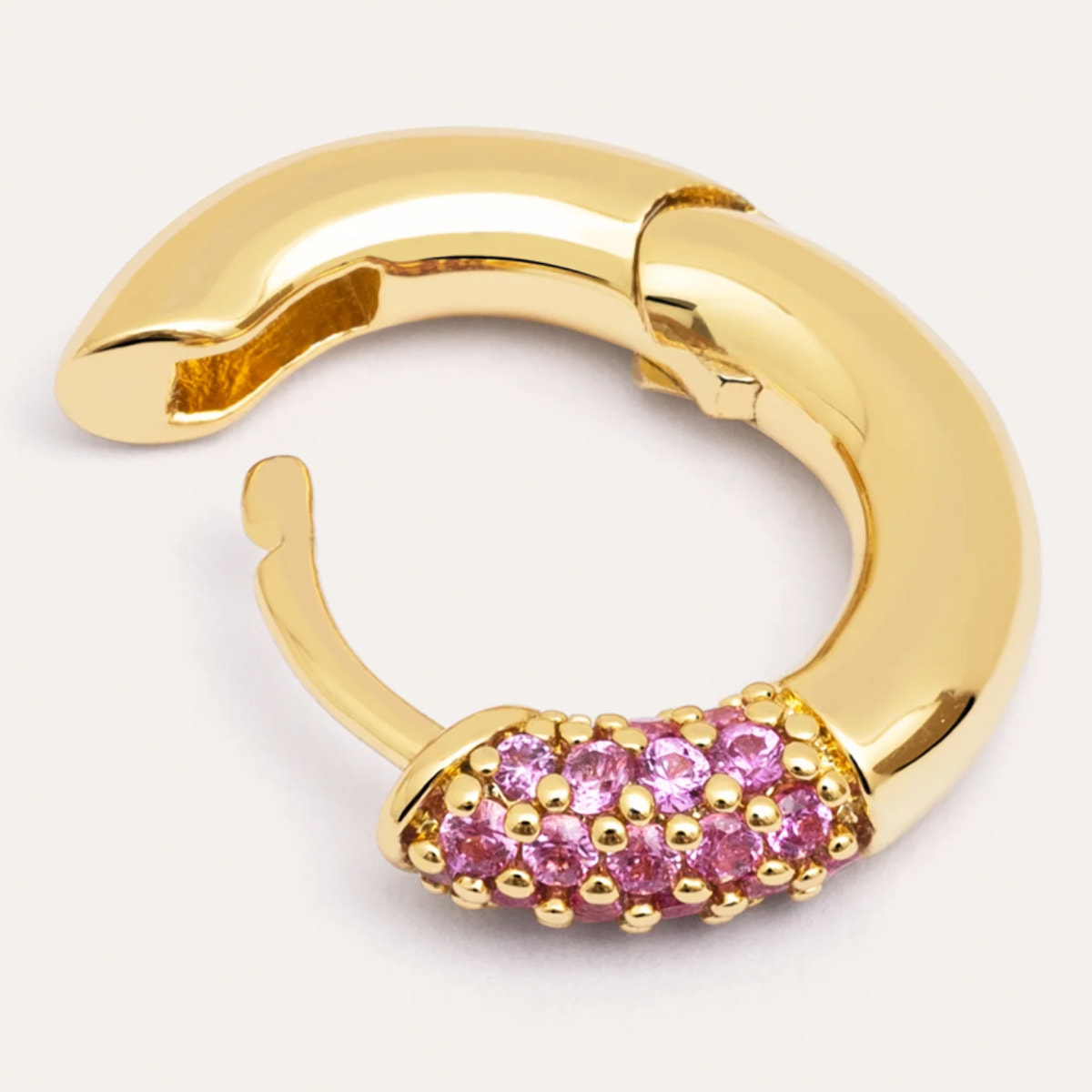Pendiente Suelto Aro Alma Pink Baño Oro