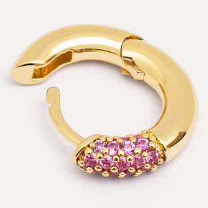 Pendiente Suelto Aro Alma Pink Baño Oro