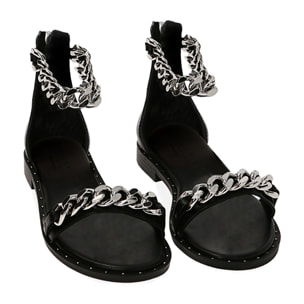 Sandali neri maxi-chain