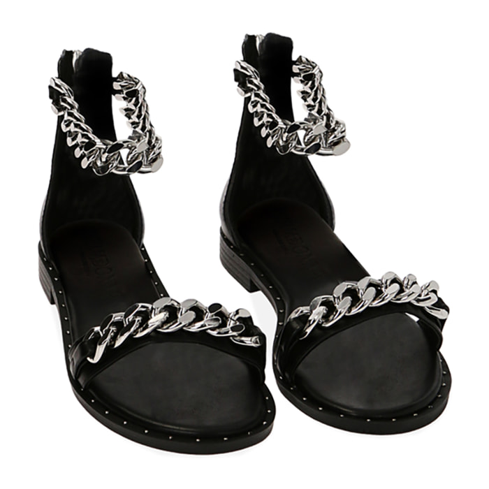 Sandali neri maxi-chain