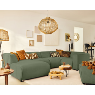 Suaro - Module d'angle réversible en tissu texturé - Vert