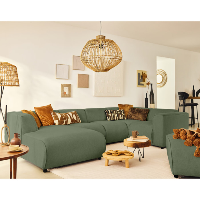 Suaro - Module d'angle réversible en tissu texturé - Vert