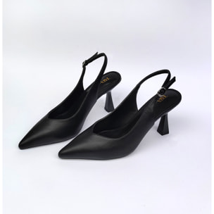 Décolleté sling back Donna Tata Italia Nero