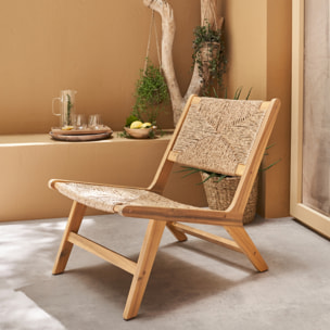 Fauteuil relax de jardin bois d'acacia et résine LOREDO