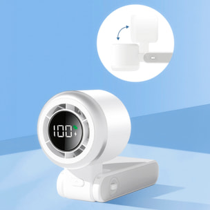 Ventilatore portatile S1061 con 199 velocità di regolazione continua, schermo LCD e visualizzazione in tempo reale del livello della batteria. Include lanyard per appendere.