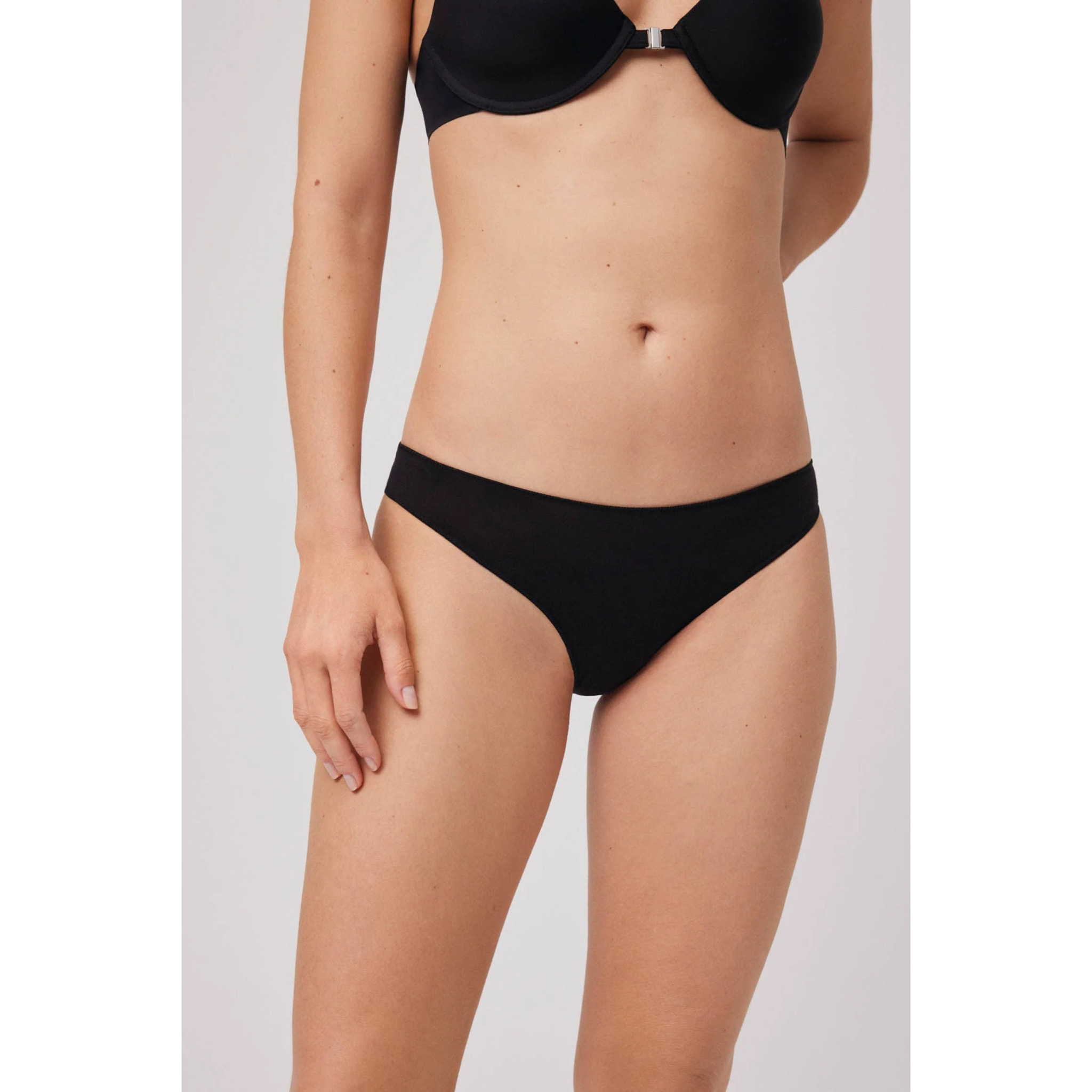 Mini slip in cotone nero