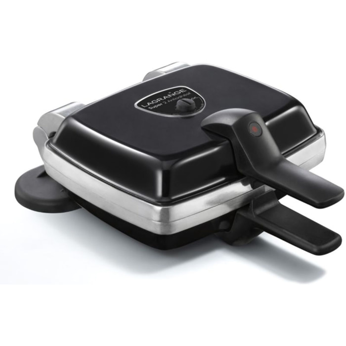 Croque, gaufrier, gaufrette LAGRANGE super 2 antiadhésif noir gaufres +GT+CM