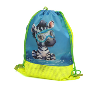 BOLSA DE PLAYA ANIMALES VERDE