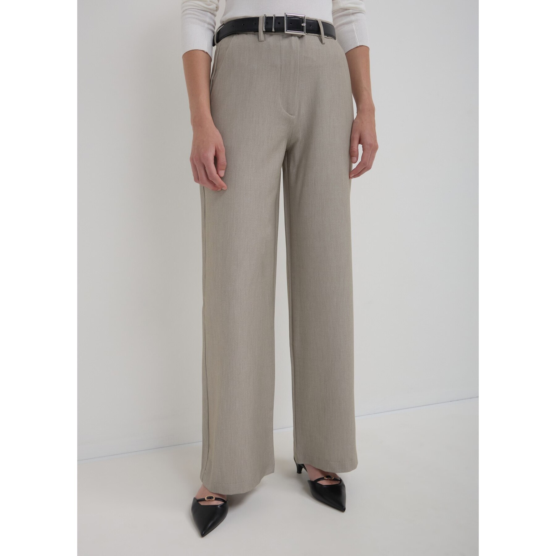 Pantalone melange a palazzo