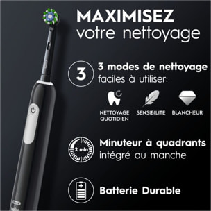 Brosse à dents électrique ORAL-B Pro 1 Noire Cross Action + 1 bros