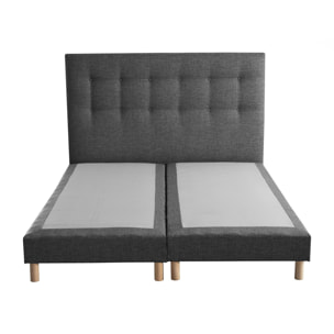 Ensemble sommier tapissier, SYMBIOSE, tête de lit capitonnée