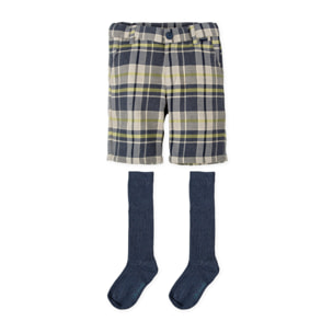 BERMUDA Y CALCETINES AZUL MARINO - Azul marino