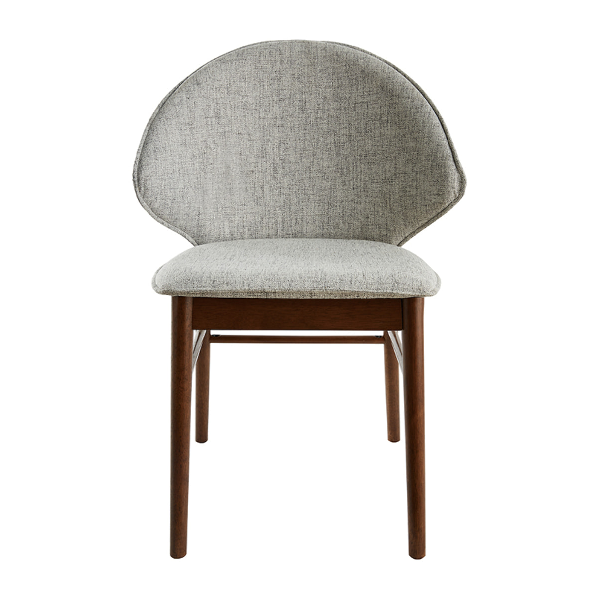 Chaises vintage en tissu gris clair et bois foncé (lot de 2) SPIKE