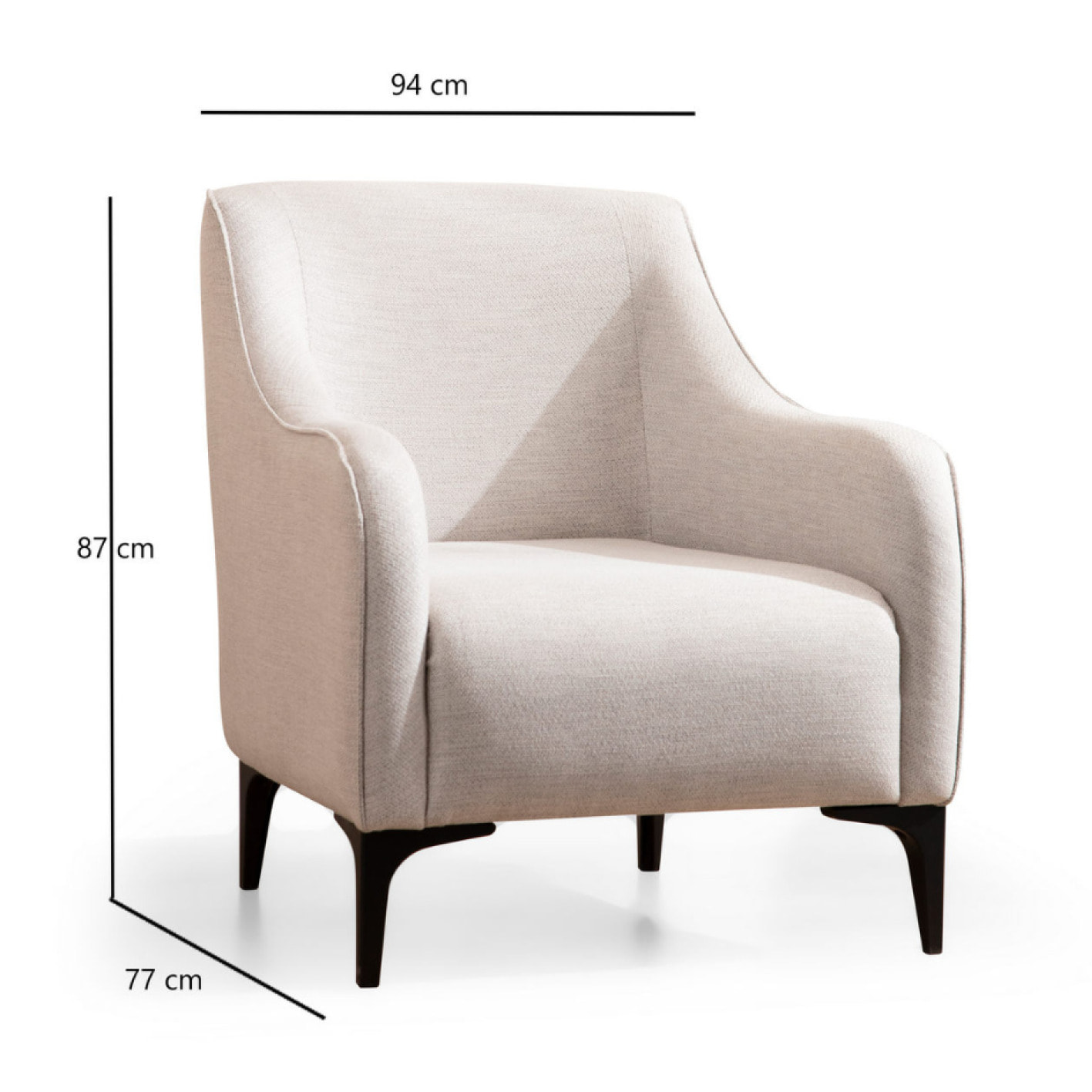 Fauteuil en tissu blanc cassé WELS