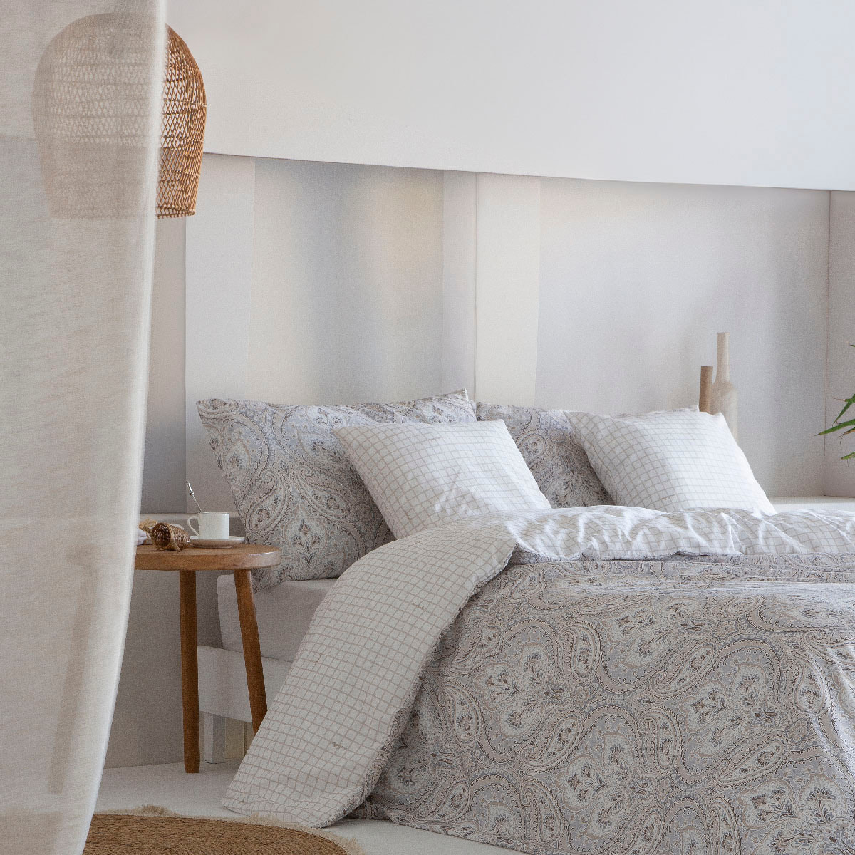 2 Fundas de almohada 50x50 cm lino REALEJO - 100% algodón -