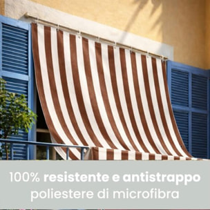 Intrecci Tenda da Sole Impermeabile per Verande e Balconi con Occhielli Righe Marrone