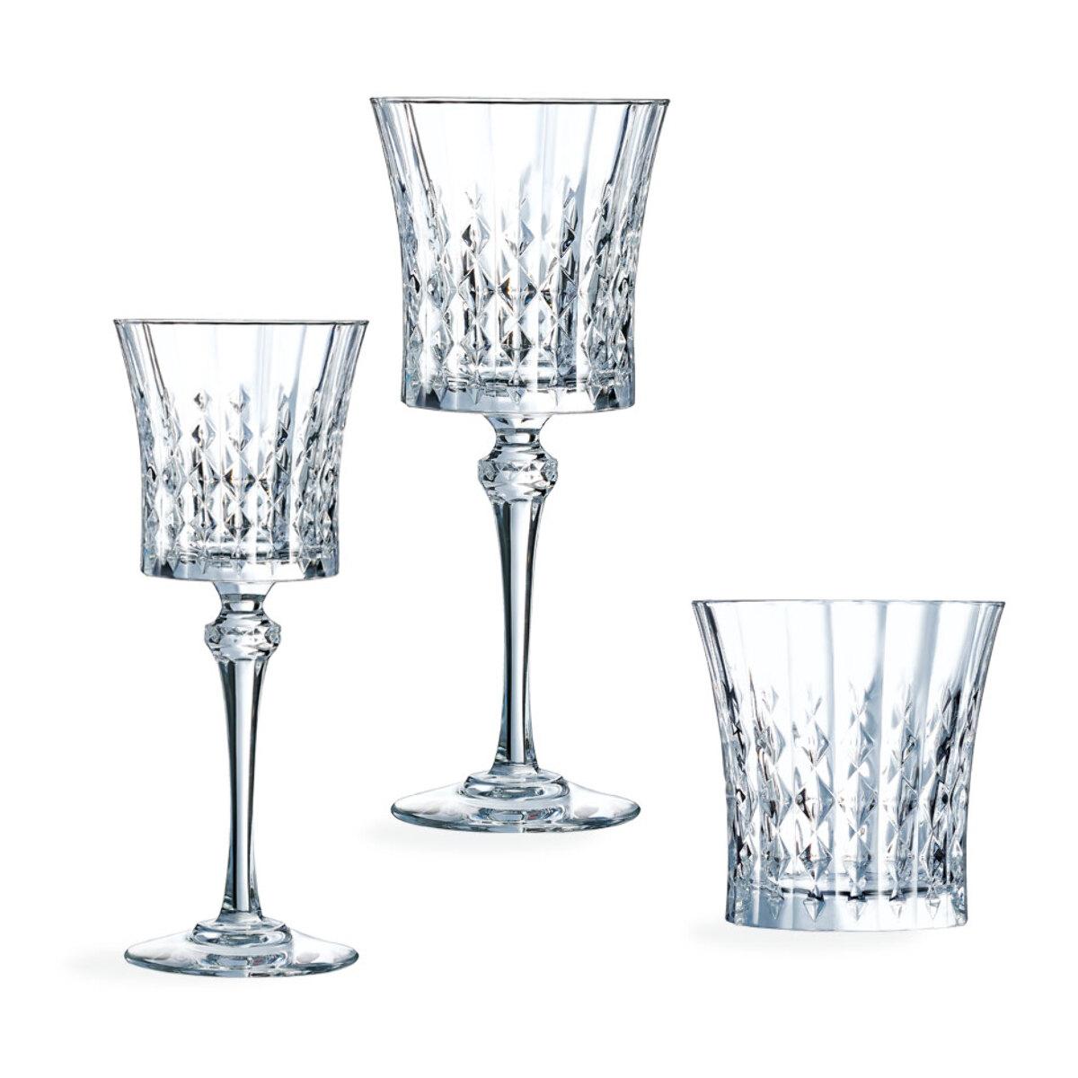 Set di 24 bicchieri da vino e acqua Lady Diamond- Cristal d'Arques