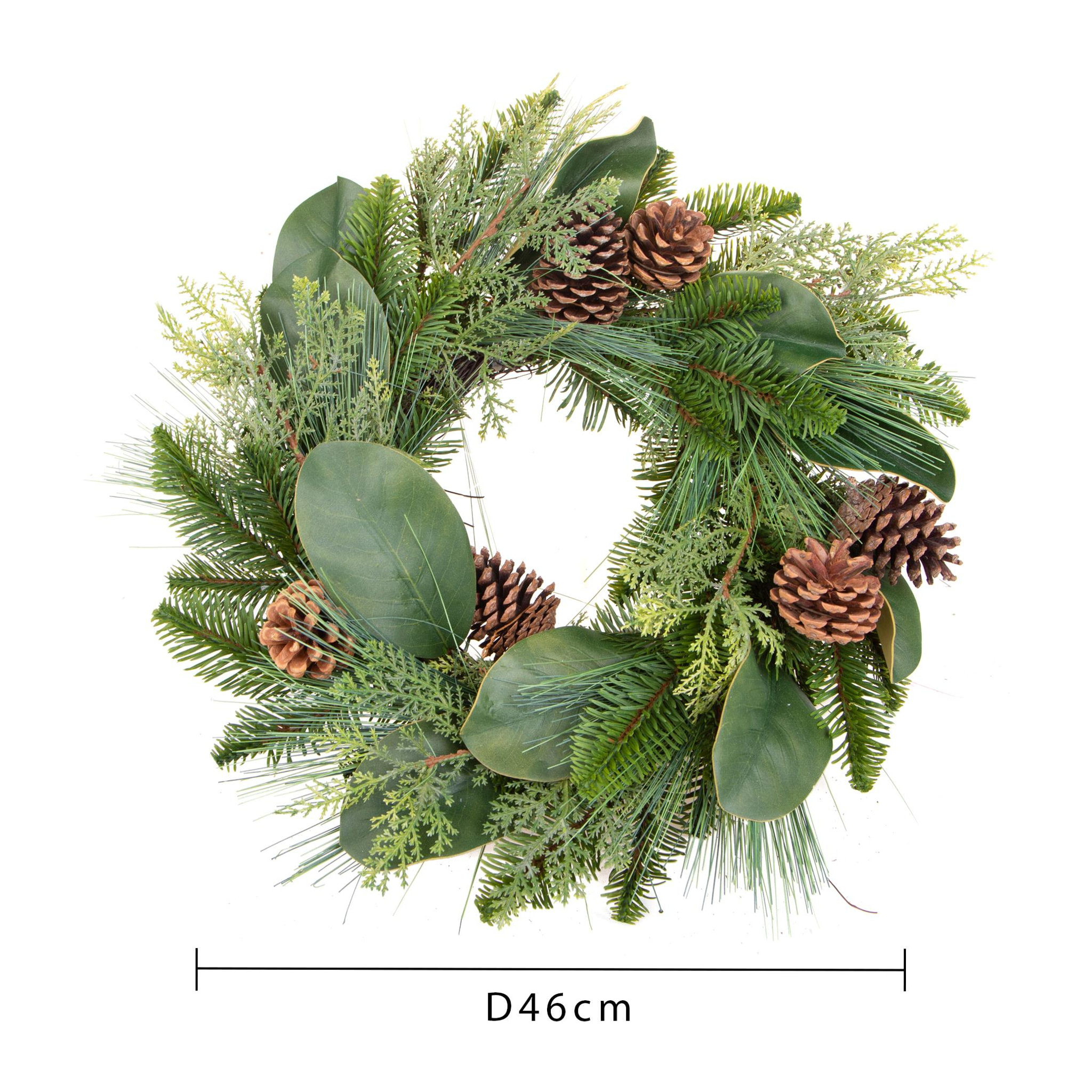 Corona natalizia - Pezzi 2 - 46xH10x46cm - Bianchi Dino SpA