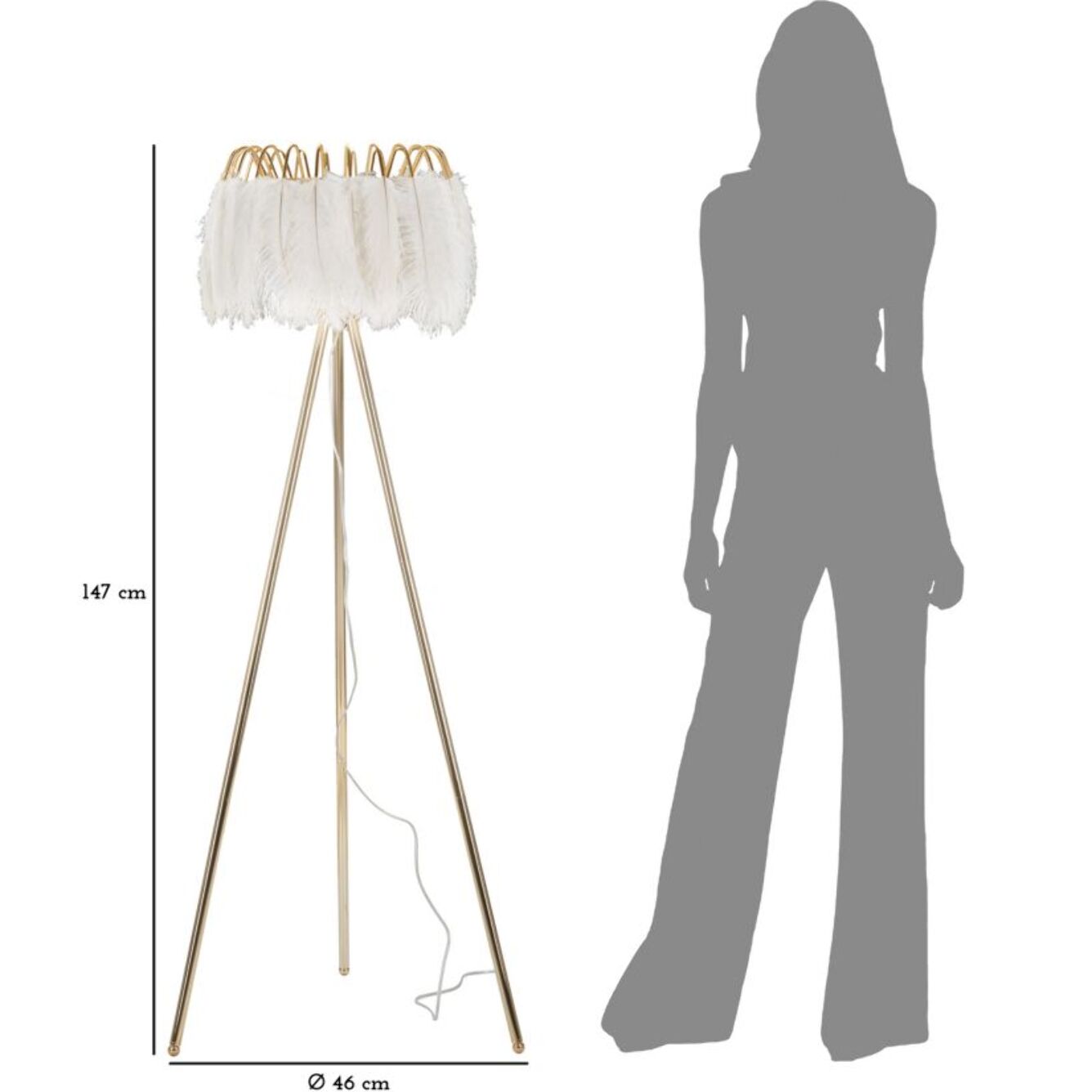 LAMPADA DA TERRA FEATHER STAND CM Ø 46X147