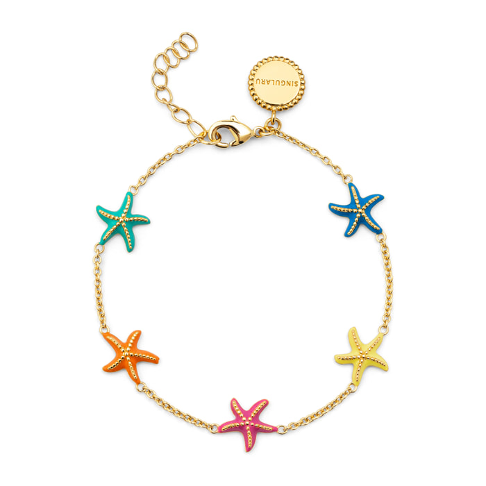 Pulsera Starfish Enamel Colors Baño Oro