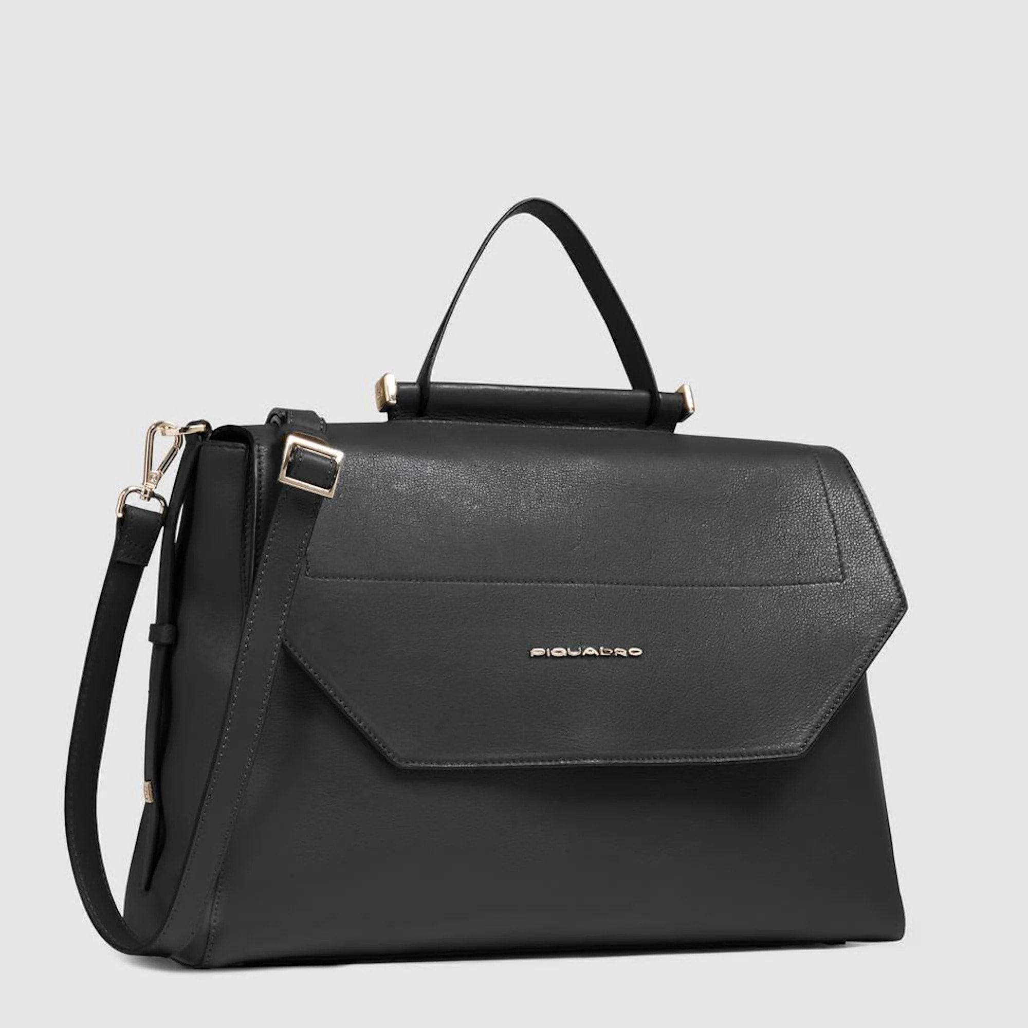 Piquadro Borsa modello satchel in pelle porta pc con protezioni antiurto e RFID