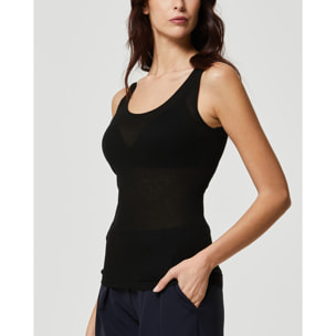 Canotta rib modal cashmere a costine