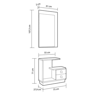 Mueble de recibidor Star Blanco - Nelson